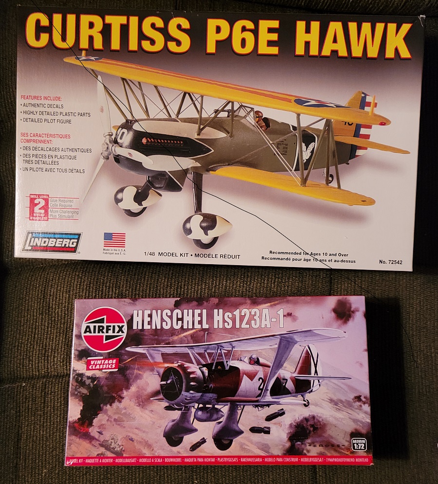 Lindberg P6E and Airfix Hs 123A-1